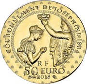France 50 Euro (Josephine de Beauharnais) KM# 2521 COURONNEMENT DE JOSÉPHINE 1804 RF 50 EURO 2018 coin obverse France 50 Euro (Josephine de Beauharnais) KM# 2521 COURONNEMENT DE JOSÉPHINE 1804 RF 50 EURO 2018 coin obverse