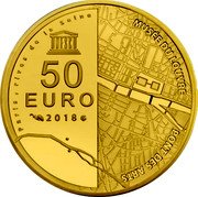 France 50 Euro (Louvre) KM# 2534 50 EURO 2018 UNESCO PARIS RIVES DE LA SEINE MUSÉE DU LOUVRE PONT DES ARTS coin reverse France 50 Euro (Louvre) KM# 2534 50 EURO 2018 UNESCO PARIS RIVES DE LA SEINE MUSÉE DU LOUVRE PONT DES ARTS coin reverse