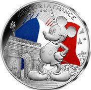 France 50 Euro Mickey & France. Champs-Elysees 2018  KM# 2528 MICKEY & LA FRANCE coin reverse France 50 Euro Mickey & France. Champs-Elysees 2018  KM# 2528 MICKEY & LA FRANCE coin reverse