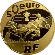 France 50 Euro (Rugby World Cup) 50 EURO R F coin obverse France 50 Euro (Rugby World Cup) 50 EURO R F coin obverse