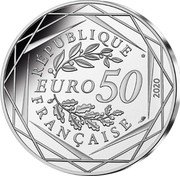 France 50 Euro (Smurfette and the Baby Smurf) KM# 2901 RÉPUBLIQUE FRANÇAISE EURO 50 2020 coin obverse France 50 Euro (Smurfette and the Baby Smurf) KM# 2901 RÉPUBLIQUE FRANÇAISE EURO 50 2020 coin obverse