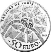 France 50 Euro (Statue of Liberty Grenelle) TRÉSORS DE PARIS 2017 50 EURO coin reverse