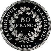 France 50 Francs Hercules Group 1980 KM# P682 REPUBLIQUE FRANÇAISE 50 FRANCS 1980 coin obverse France 50 Francs Hercules Group 1980 KM# P682 REPUBLIQUE FRANÇAISE 50 FRANCS 1980 coin obverse