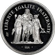 France 50 Francs Hercules Group 1980 KM# P682 LIBERTÉ ÉGALITÉ FRATERNITÉ DUPRÉ coin reverse France 50 Francs Hercules Group 1980 KM# P682 LIBERTÉ ÉGALITÉ FRATERNITÉ DUPRÉ coin reverse