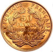 France 50 Francs (Louis-Napoleon Bonaparte) LOUIS-NAPOLEON BONAPARTE D'AP. BARRE coin reverse France 50 Francs (Louis-Napoleon Bonaparte) LOUIS-NAPOLEON BONAPARTE D'AP. BARRE coin reverse