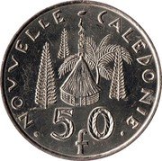 France 50 Francs (Marianne. New Caledonia) KM# 13a NOUVELLE - CALEDONIE 50 F coin reverse