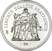 France 50 Francs (Piedfort) KM# P365 LIBERTÉ ÉGALITÉ FRATERNITÉ DUPRÉ coin reverse