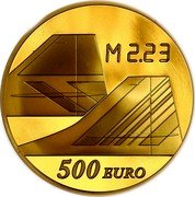 France 500 Euro 40th Anniversary of the First Flight of the Concord 2009 P Proof KM# 1599 M 2.23 500 EURO coin reverse France 500 Euro 40th Anniversary of the First Flight of the Concord 2009 P Proof KM# 1599 M 2.23 500 EURO coin reverse