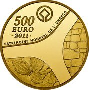 France 500 Euro Palace of Versailles 2011 Proof KM# 1812 500 EURO 2011 PATRIMOINE MONDIAL DE L'UNESCO coin reverse France 500 Euro Palace of Versailles 2011 Proof KM# 1812 500 EURO 2011 PATRIMOINE MONDIAL DE L'UNESCO coin reverse