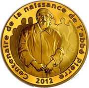 France 500 Euro Centenary of the Birth of Father Pierre 2012 (a) Proof KM# 1899 CENTENAIRE DE LA NAISSANCE DE L’ABBÉ PIERRE 2012 coin reverse France 500 Euro Centenary of the Birth of Father Pierre 2012 (a) Proof KM# 1899 CENTENAIRE DE LA NAISSANCE DE L’ABBÉ PIERRE 2012 coin reverse