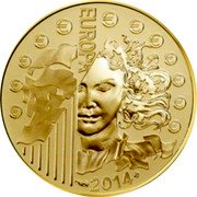 France 500 Euro 50 Years of European Space Cooperation 2014 Proof KM# 2140 EUROPA 2014 coin reverse France 500 Euro 50 Years of European Space Cooperation 2014 Proof KM# 2140 EUROPA 2014 coin reverse