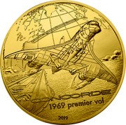 France 500 Euro 50th Anniversary of the First Flight of Concorde 2019  Proof KM# 2845 CONCORDE 1969 PREMIER VOL 2019 coin reverse