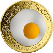 France 500 Euro Chef Guy Savoy 2017  Proof KM# 2453 500 EURO 2017 coin reverse