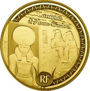 France 500 Euro Egyptian Heritage. Abu Simbel Temple 2012 (a) Proof KM# 1909 TEMPLE D'ABOU SIMBEL RF coin obverse France 500 Euro Egyptian Heritage. Abu Simbel Temple 2012 (a) Proof KM# 1909 TEMPLE D'ABOU SIMBEL RF coin obverse