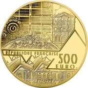 France 500 Euro Monna Lisa 2019  Proof KM# 2843 RÉPUBLIQUE FRANÇAISE 500 EURO coin obverse
