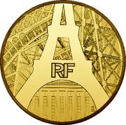 France 500 Euro Paris. Eiffel Tower 2014 Proof KM# 2145 RF coin obverse France 500 Euro Paris. Eiffel Tower 2014 Proof KM# 2145 RF coin obverse