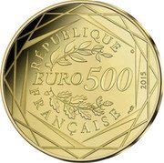 France 500 Euro The Republic 2015  (fr) BU LIBERTÉ ÉGALITÉ FRATERNITÉ RESPVBLICA PAIX GOSCINNY &. UDERZO coin obverse France 500 Euro The Republic 2015  (fr) BU LIBERTÉ ÉGALITÉ FRATERNITÉ RESPVBLICA PAIX GOSCINNY &. UDERZO coin obverse