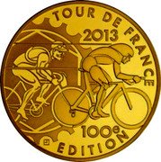 France 500 Euro Tour De France. 100th Edition 2013 TOUR DE FRANCE 2013 100 E EDITION coin reverse