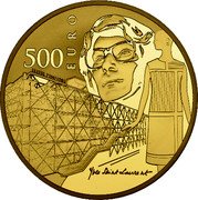 France 500 Euro Yves Saint Laurent 2016 Proof KM# 2358 500 EURO YVES SAINT LAURENT coin reverse France 500 Euro Yves Saint Laurent 2016 Proof KM# 2358 500 EURO YVES SAINT LAURENT coin reverse