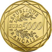 France 5000 Euro (Marianne. Fraternity) RÉPUBLIQUE FRANÇAISE EURO 5000 coin obverse France 5000 Euro (Marianne. Fraternity) RÉPUBLIQUE FRANÇAISE EURO 5000 coin obverse