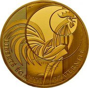 France 5000 Euro Rooster. 3rd Type 2016  LIBERTÉ ÉGALITÉ FRATERNITÉ 2016 coin reverse France 5000 Euro Rooster. 3rd Type 2016  LIBERTÉ ÉGALITÉ FRATERNITÉ 2016 coin reverse