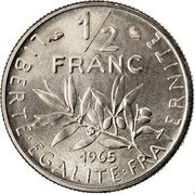 France 1/2 Franc (Essai) KM# E112 LIBERTE EGALITE FRATERNITE 1/2 FRANC 1965 coin reverse
