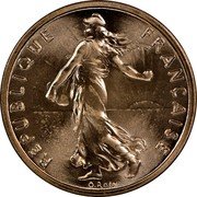 France 1/2 Franc The Sower 1972 KM# P451 REPUBLIQUE FRANÇAISE O.ROTY coin obverse