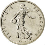 France 1/2 Franc Piedfort 1982 KM# P728 REPUBLIQUE FRANÇAISE O.ROTY coin obverse