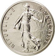 France 1/2 Franc (Piedfort) KM# P606 REPUBLIQUE FRANÇAISE O.ROTY coin obverse