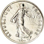 France 1/2 Franc (Piedfort) KM# P579 REPUBLIQUE FRANÇAISE O.ROTY coin obverse