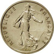 France 1/2 Franc (Piedfort) KM# P498 REPUBLIQUE FRANÇAISE O.ROTY coin obverse