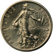 France 1/2 Franc (Piedfort) KM# P425 REPUBLIQUE FRANÇAISE O.ROTY coin obverse