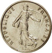 France 1/2 Franc Piedfort 1965 KM# P353 REPUBLIQUE FRANÇAISE O.ROTY coin obverse