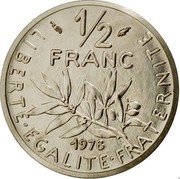 France 1/2 Franc (Piedfort) KM# P606 LIBERTE EGALITE FRATERNITE 1/2 FRANC 1978 coin reverse