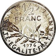 France 1/2 Franc (Piedfort) KM# P552 LIBERTE EGALITE FRATERNITE 1/2 FRANC 1976 coin reverse