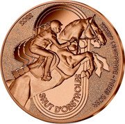 France 1/4 Euro Olympic Games in Paris. Show Jumping 2022  2022 SAUT D'OBSTACLES XXXIIIE OLYMPIADE - PARIS 2024 coin reverse France 1/4 Euro Olympic Games in Paris. Show Jumping 2022  2022 SAUT D'OBSTACLES XXXIIIE OLYMPIADE - PARIS 2024 coin reverse