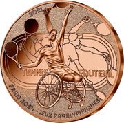 France 1/4 Euro Paralympic Games in Paris. Tennis 2021  KM# 2941 2021 PARIS 2024 - JEUX PARALYMPIQUES TENNIS FAUTEUIL coin reverse France 1/4 Euro Paralympic Games in Paris. Tennis 2021  KM# 2941 2021 PARIS 2024 - JEUX PARALYMPIQUES TENNIS FAUTEUIL coin reverse