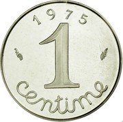 France 1 Centime (Piedfort) KM# P513 1 CENTIME 1 9 7 5 coin obverse