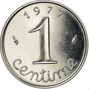 France 1 Centime (Piedfort) KM# P566 1 CENTIME 1 9 7 7 coin obverse France 1 Centime (Piedfort) KM# P566 1 CENTIME 1 9 7 7 coin obverse