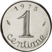 France 1 Centime (Piedfort) KM# P512 1 CENTIME 1 9 7 5 coin obverse France 1 Centime (Piedfort) KM# P512 1 CENTIME 1 9 7 5 coin obverse