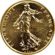 France 1 Franc KM# PE329 Modern Republic Decimal Coinage REPUBLIQUE FRANÇAISE O. ROTY coin obverse
