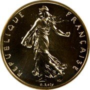 France 1 Franc The Sower 1979 KM# P639 REPUBLIQUE FRANÇAISE O. ROTY coin obverse