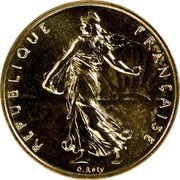 France 1 Franc The Sower 1978 KM# P610 REPUBLIQUE FRANÇAISE O. ROTY coin obverse