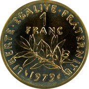 France 1 Franc The Sower 1979 KM# P639 LIBERTE EGALITE FRATERNITE 1 FRANC 1979 coin reverse