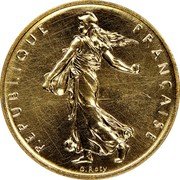 France 1 Franc O. Roty - Piedfort 1960 KM# P329 REPUBLIQUE FRANÇAISE O. ROTY coin obverse