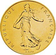 France 1 Franc (O. Roty - Piedfort) KM# Pn429 REPUBLIQUE FRANÇAISE O. ROTY coin obverse