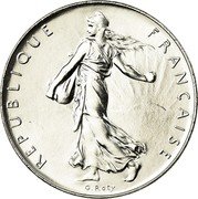 France 1 Franc (O. Roty - Piedfort) KM# P608 REPUBLIQUE FRANÇAISE O. ROTY coin obverse