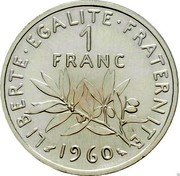 France 1 Franc (O. Roty - Piedfort) KM# Pn328 REPUBLIQUE FRANÇAISE O. ROTY coin reverse