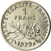 France 1 Franc (O. Roty - Piedfort) KM# P637 LIBERTE EGALITE FRATERNITE 1 FRANC 1979 coin reverse