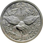 France 1 Franc Piedfort 1979  KM# P4a 1 FRANC NOUVELLE CALEDONIE coin reverse